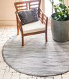 Indigo Weave Cotton Collection Area Rug - Santorini (Gray) Round Gray  lifestyle 21