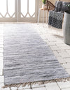 Indigo Weave Cotton Collection Area Rug - Santorini (Gray) Runner Gray  lifestyle 22