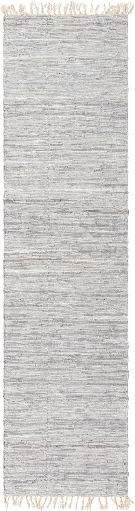 Indigo Weave Cotton Collection Area Rug - Santorini (Gray) Runner Gray  lifestyle 19