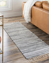 Indigo Weave Cotton Collection Area Rug - Santorini (Gray) Runner Gray  lifestyle 23