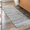 Indigo Weave Cotton Collection Area Rug - Santorini (Gray) Runner Gray  lifestyle 68