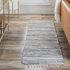 Indigo Weave Cotton Collection Area Rug - Santorini (Gray) Runner Gray  lifestyle 69