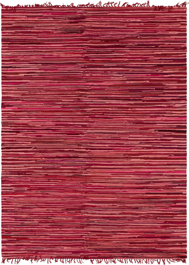 Indigo Weave Cotton Collection Area Rug - Santorini (Red) Rectangle Red Main