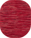 Indigo Weave Cotton Collection Area Rug - Santorini (Red) Oval Red  lifestyle 10