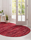 Indigo Weave Cotton Collection Area Rug - Santorini (Red) Oval Red  lifestyle 17