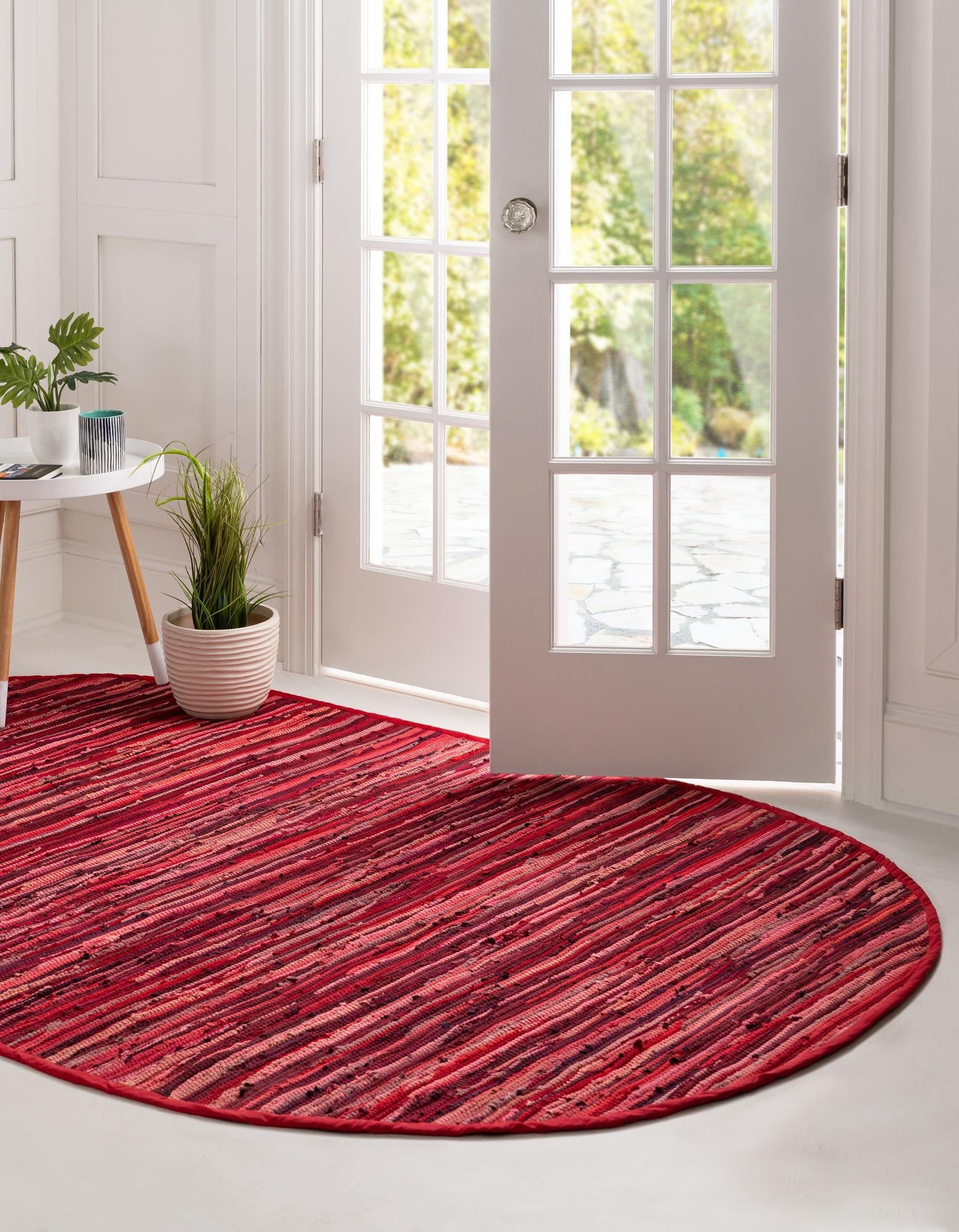 Thar Cotton Collection Area Rug - Santorini (Red)