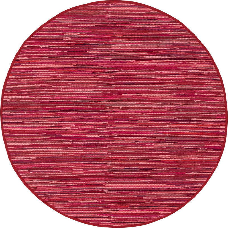 Indigo Weave Cotton Collection Area Rug - Santorini (Red) Round Red  lifestyle 11