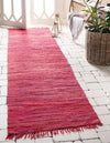 Indigo Weave Cotton Collection Area Rug - Santorini (Red) Runner Red  lifestyle 15