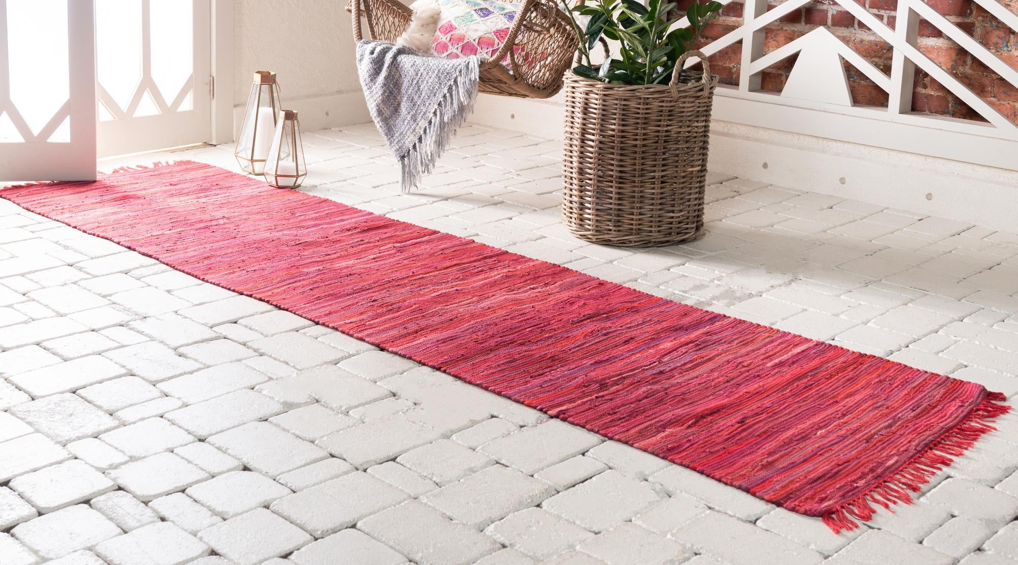 Thar Cotton Collection Area Rug - Santorini (Red)