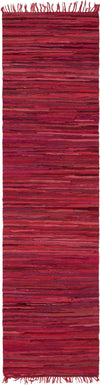 Indigo Weave Cotton Collection Area Rug - Santorini (Red) Runner Red  lifestyle 12