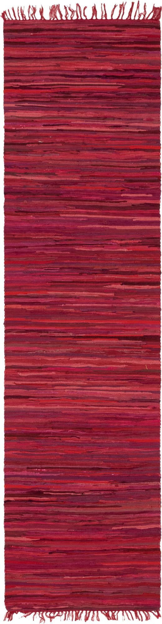 Indigo Weave Cotton Collection Area Rug - Santorini (Red) Runner Red  lifestyle 12