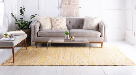 Thar Cotton Collection Area Rug - Santorini (Yellow)