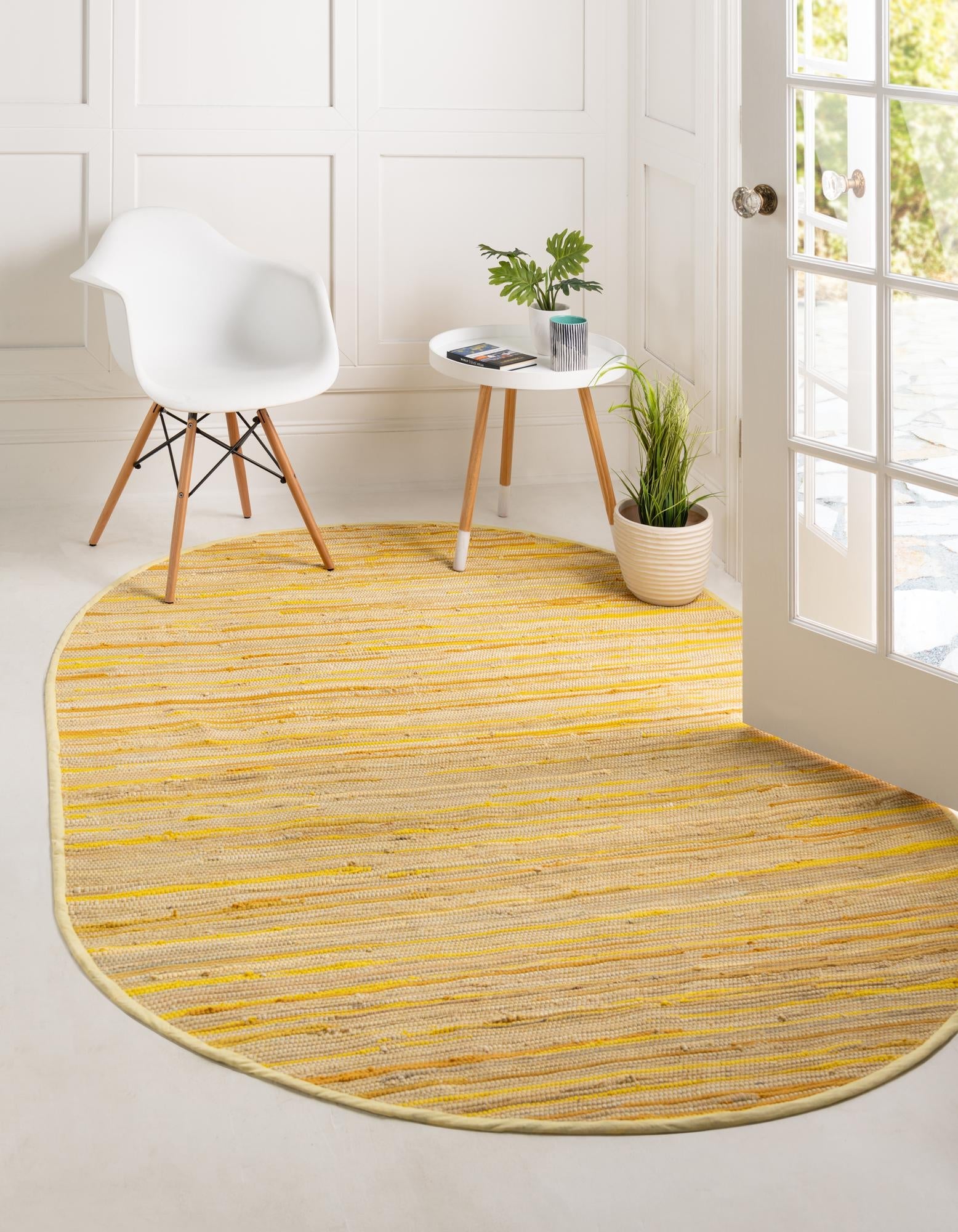 Thar Cotton Collection Area Rug - Santorini (Yellow)