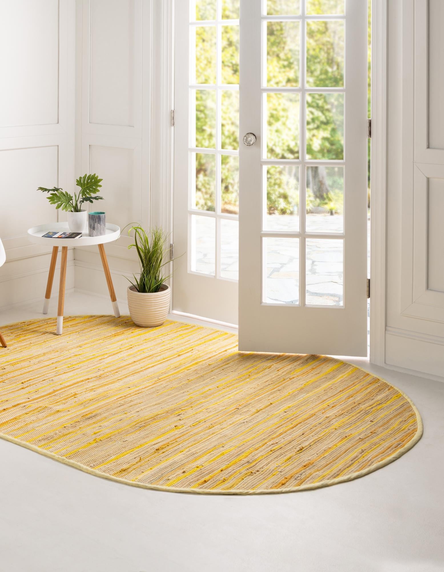 Thar Cotton Collection Area Rug - Santorini (Yellow)