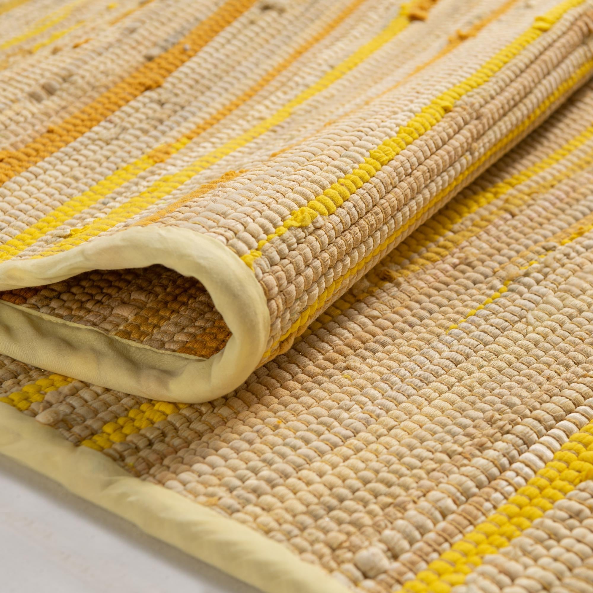 Thar Cotton Collection Area Rug - Santorini (Yellow)