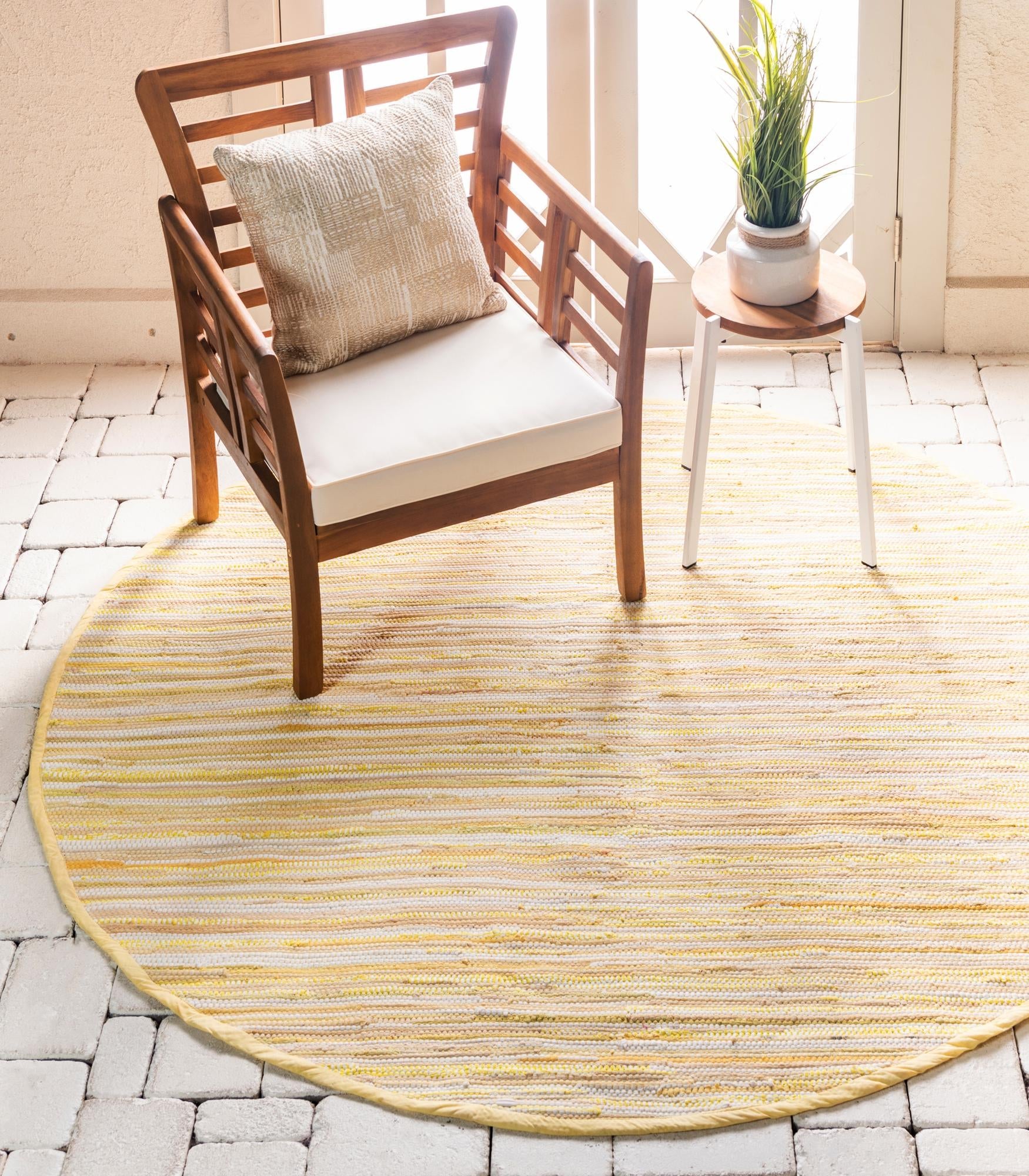 Thar Cotton Collection Area Rug - Santorini (Yellow)