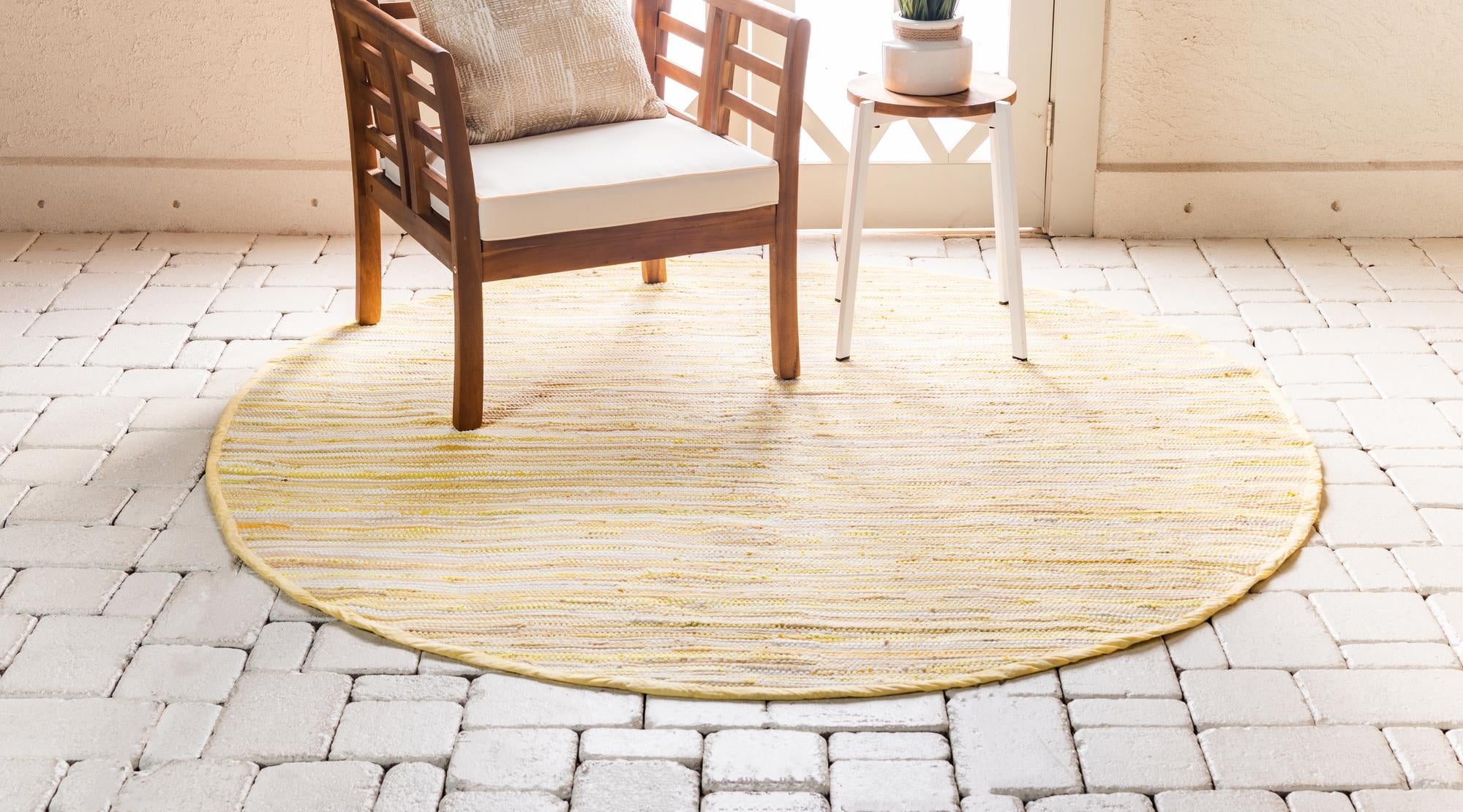 Thar Cotton Collection Area Rug - Santorini (Yellow)