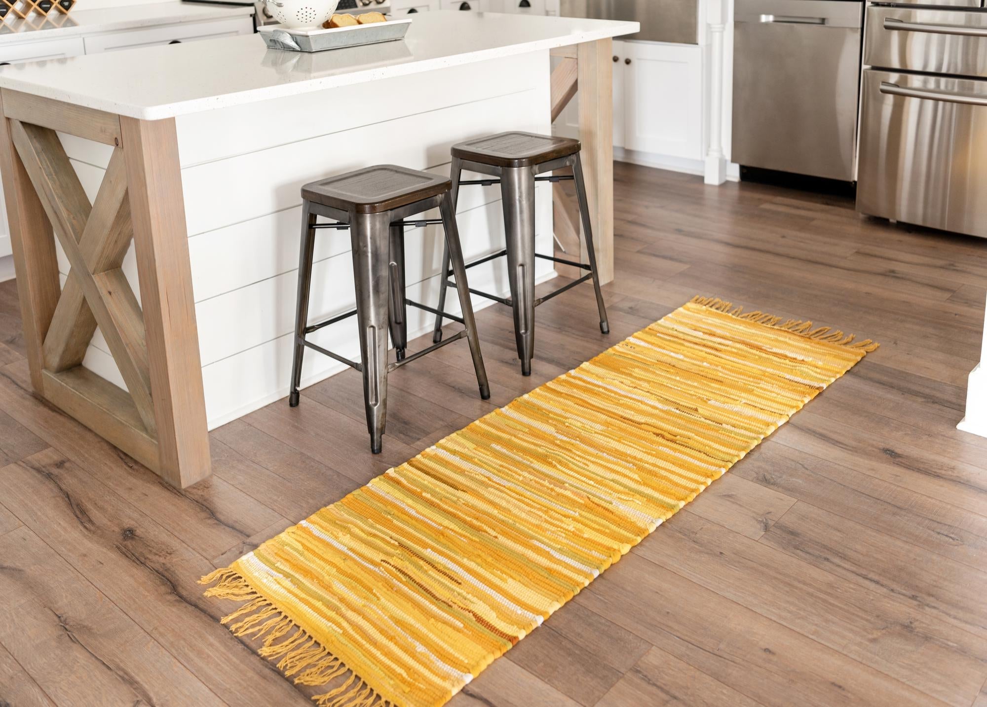 Thar Cotton Collection Area Rug - Santorini (Yellow)