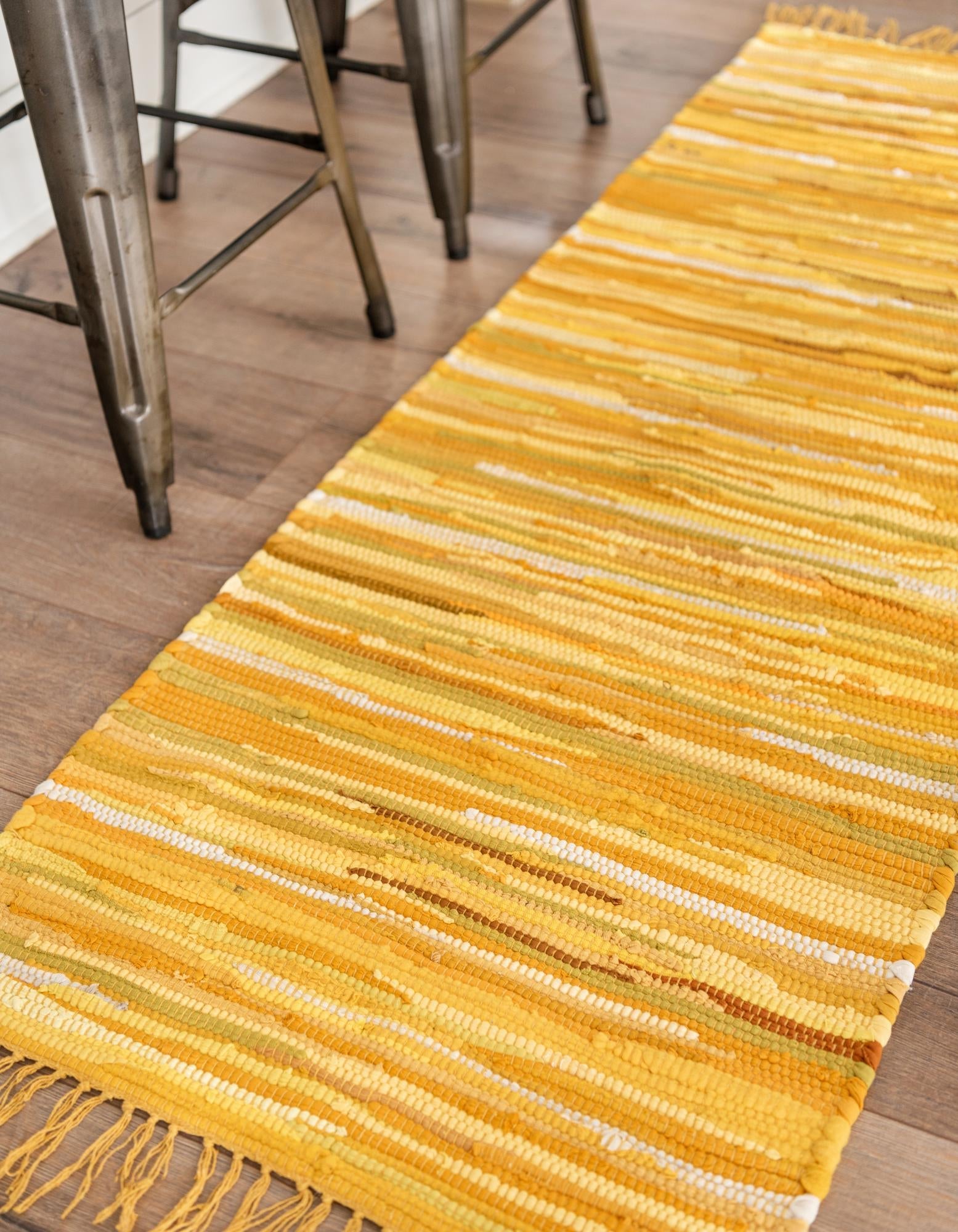 Thar Cotton Collection Area Rug - Santorini (Yellow)