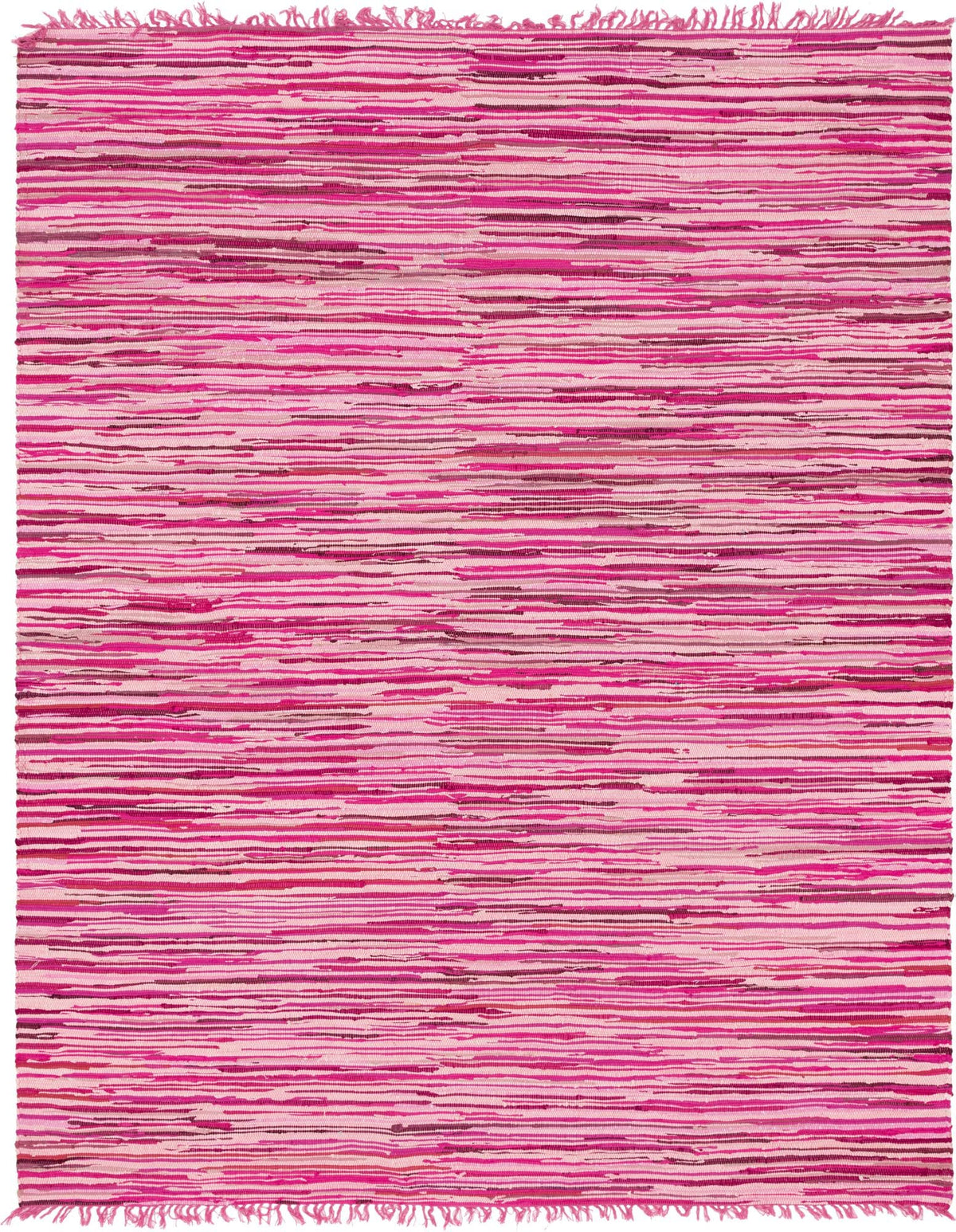 Indigo Weave Cotton Collection Area Rug - Santorini (Pink) Rectangle Pink Main