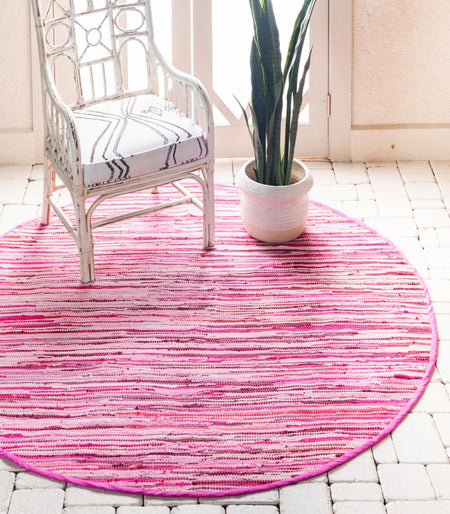 Thar Cotton Collection Area Rug - Santorini (Pink)