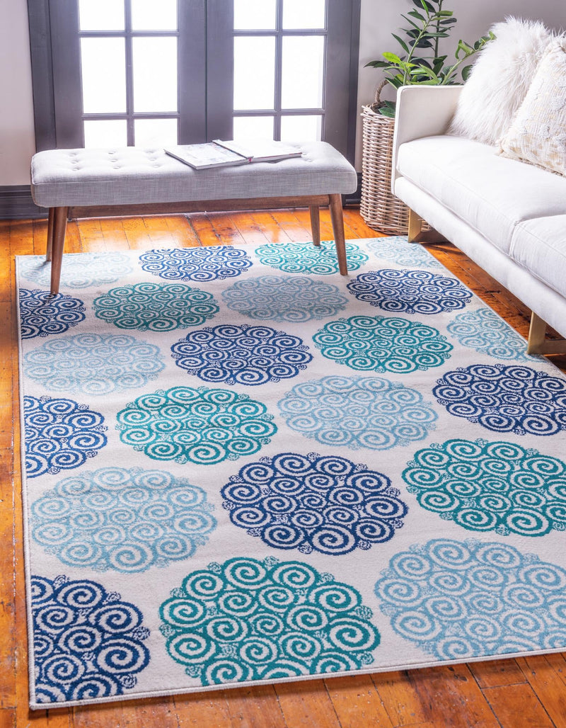 Seaside Embrace Collection Area Rug -  Dune Rectangle Turquoise  lifestyle 2