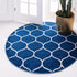 Trellis Mosaic Collection Area Rug -  Pergolatown (Navy Blue)