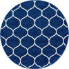 Lattice Garden Collection Area Rug -  Pergolatown (Navy Blue) Round Navy Blue Main