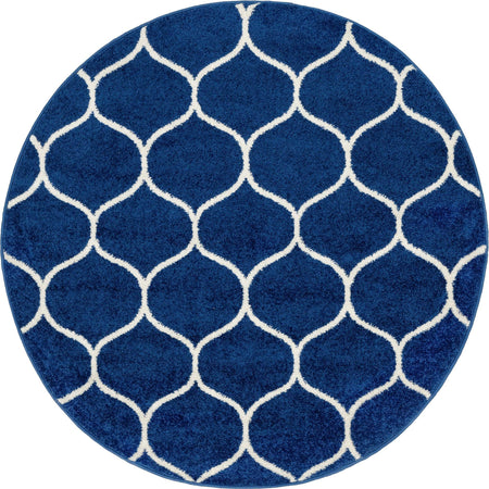 Trellis Mosaic Collection Area Rug -  Pergolatown (Navy Blue)