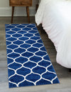 Lattice Garden Collection Area Rug -  Pergolatown (Navy Blue) Runner Navy Blue  lifestyle 0