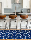 Lattice Garden Collection Area Rug -  Pergolatown (Navy Blue) Runner Navy Blue  lifestyle 9