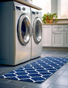 Lattice Garden Collection Area Rug -  Pergolatown (Navy Blue) Runner Navy Blue  lifestyle 19