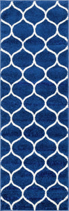 Lattice Garden Collection Area Rug -  Pergolatown (Navy Blue) Runner Navy Blue Main