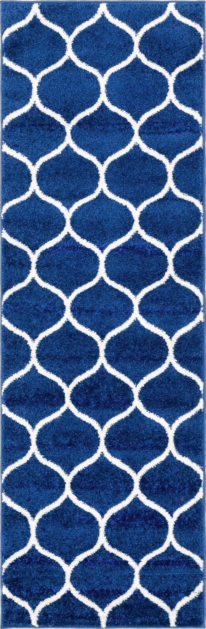 Trellis Mosaic Collection Area Rug -  Pergolatown (Navy Blue)