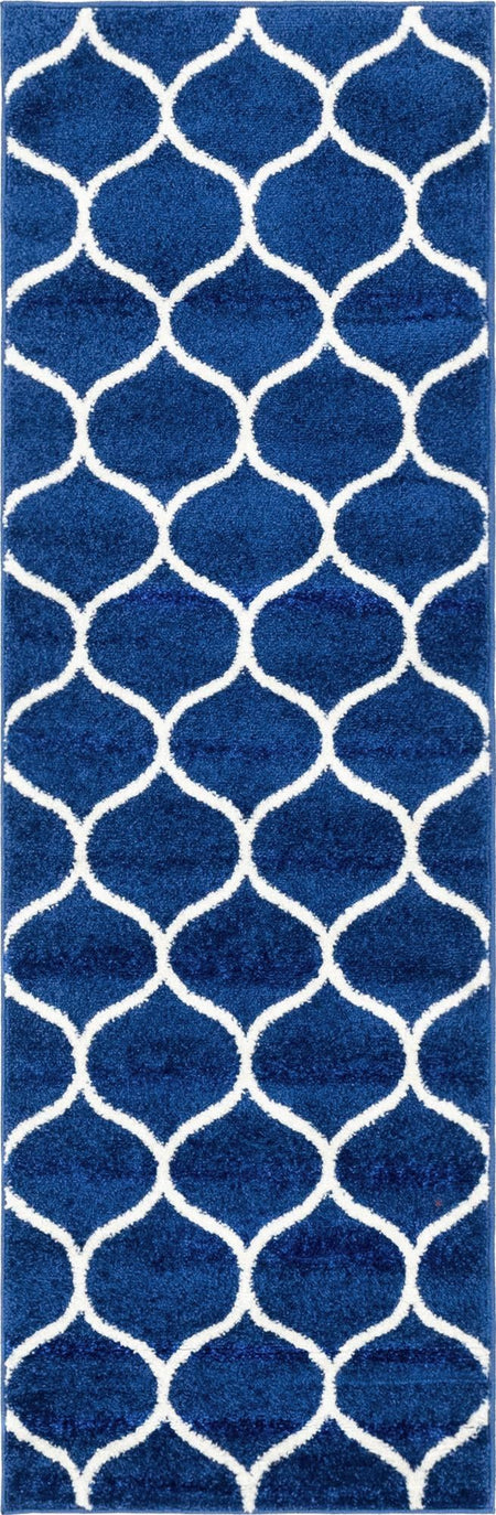 Trellis Mosaic Collection Area Rug -  Pergolatown (Navy Blue)