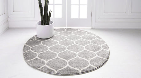 Trellis Mosaic Collection Area Rug -  Pergolatown (Light Gray)