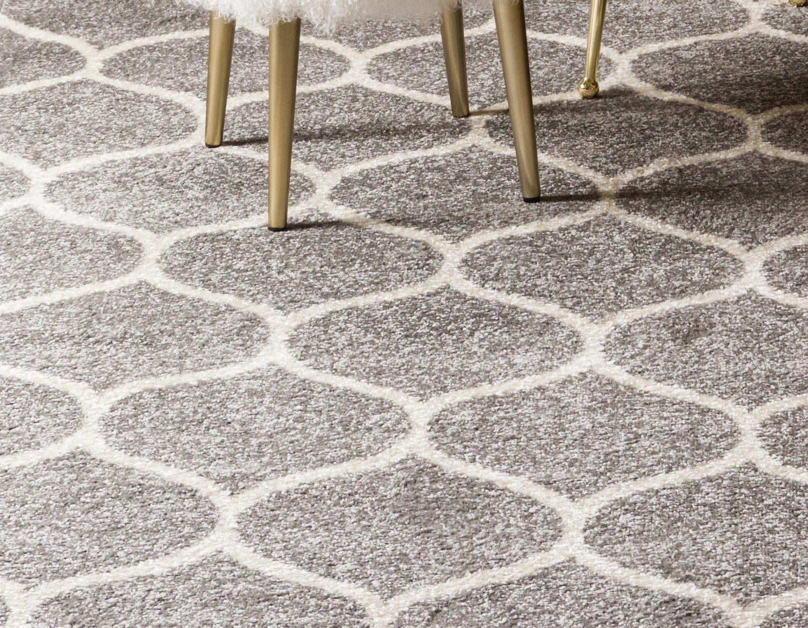 Trellis Mosaic Collection Area Rug -  Pergolatown (Light Gray)