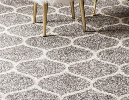 Trellis Mosaic Collection Area Rug -  Pergolatown (Light Gray)