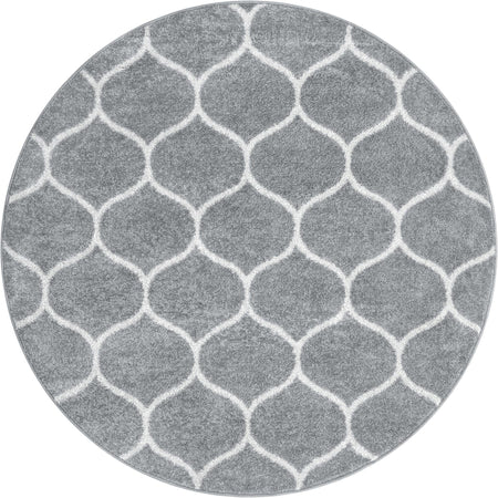 Trellis Mosaic Collection Area Rug -  Pergolatown (Light Gray)