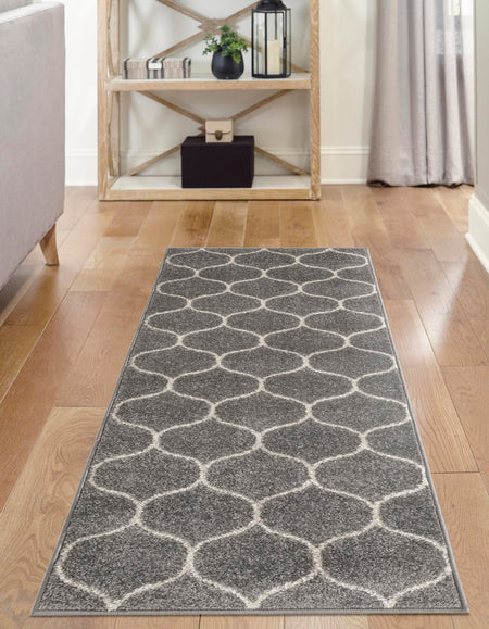 Trellis Mosaic Collection Area Rug -  Pergolatown (Light Gray)