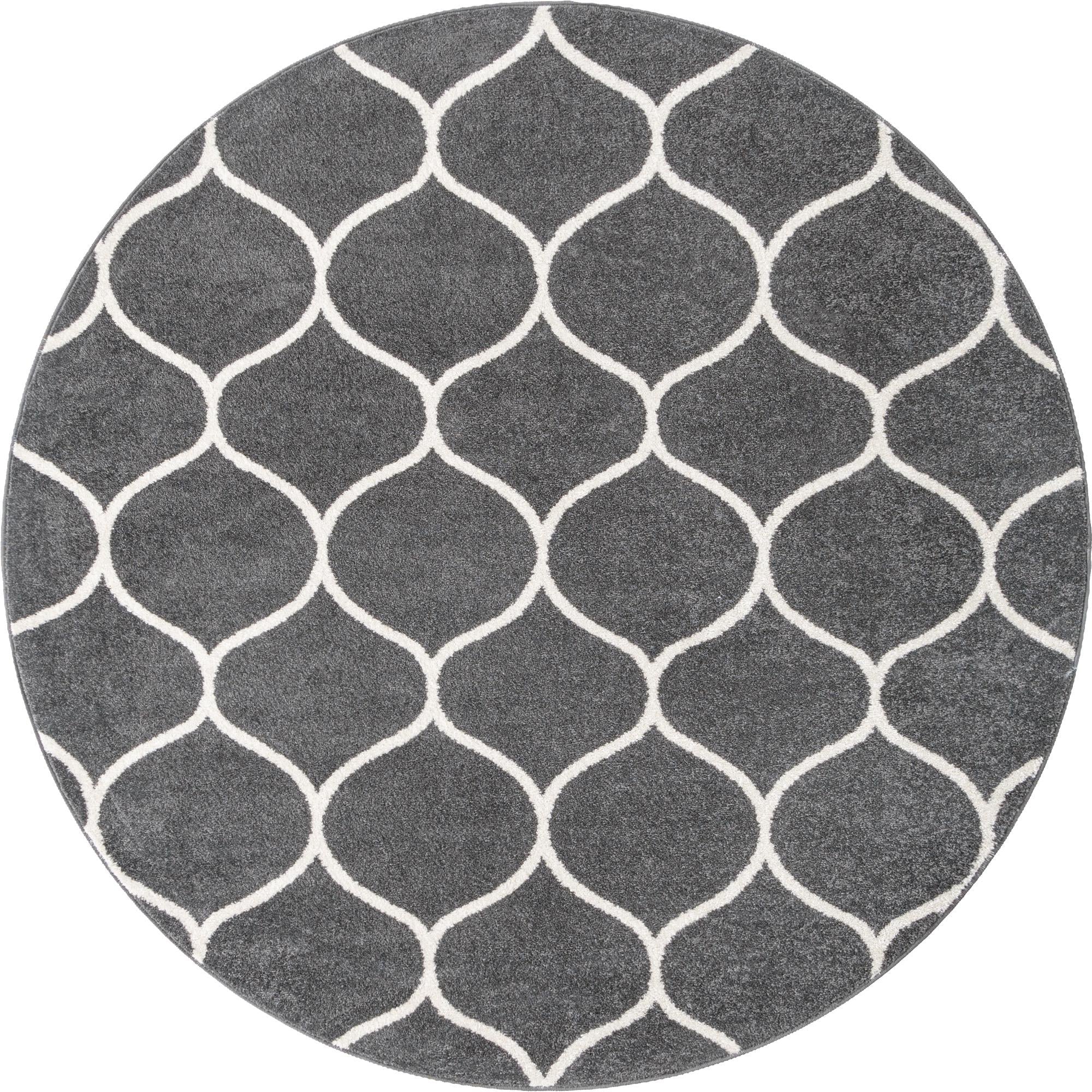 Trellis Mosaic Collection Area Rug -  Pergolatown (Dark Gray)