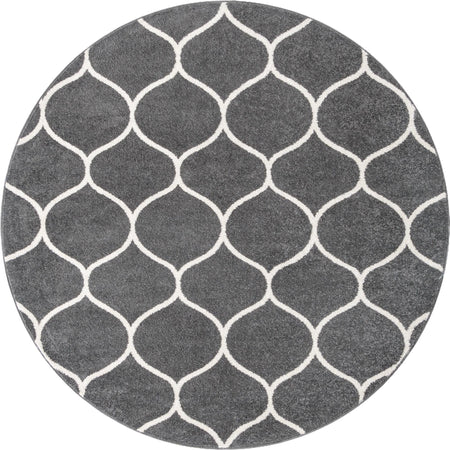 Trellis Mosaic Collection Area Rug -  Pergolatown (Dark Gray)