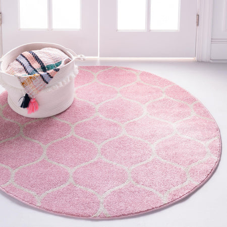 Trellis Mosaic Collection Area Rug -  Pergolatown (Light Pink)