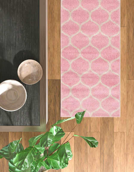 Trellis Mosaic Collection Area Rug -  Pergolatown (Light Pink)