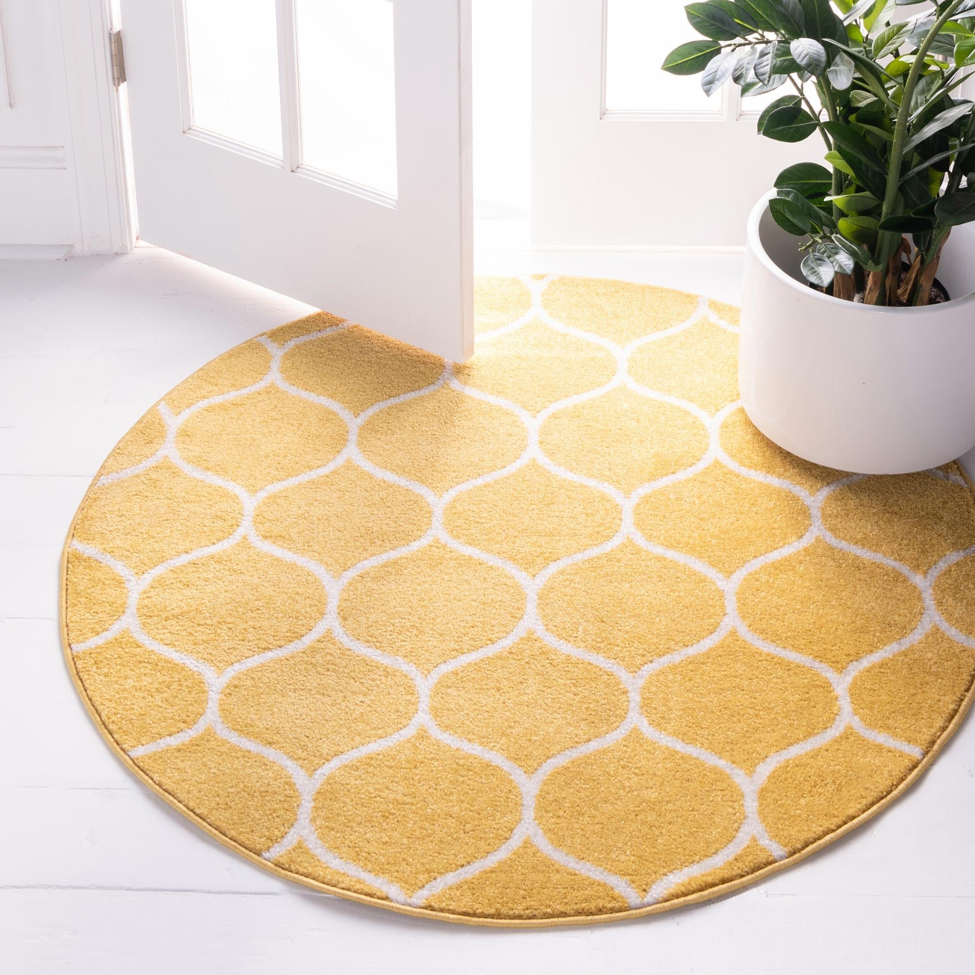 Trellis Mosaic Collection Area Rug -  Pergolatown (Yellow)