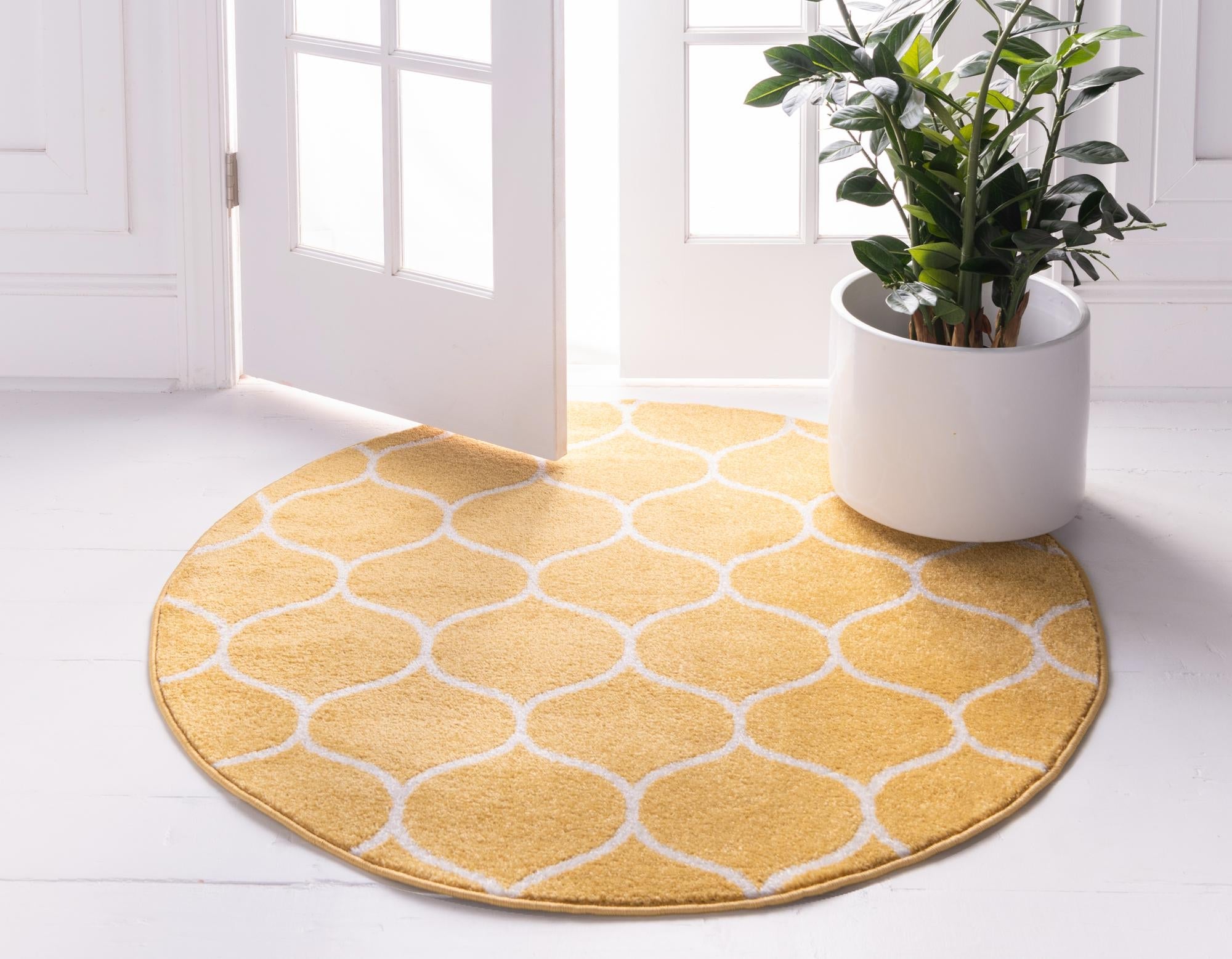 Trellis Mosaic Collection Area Rug -  Pergolatown (Yellow)