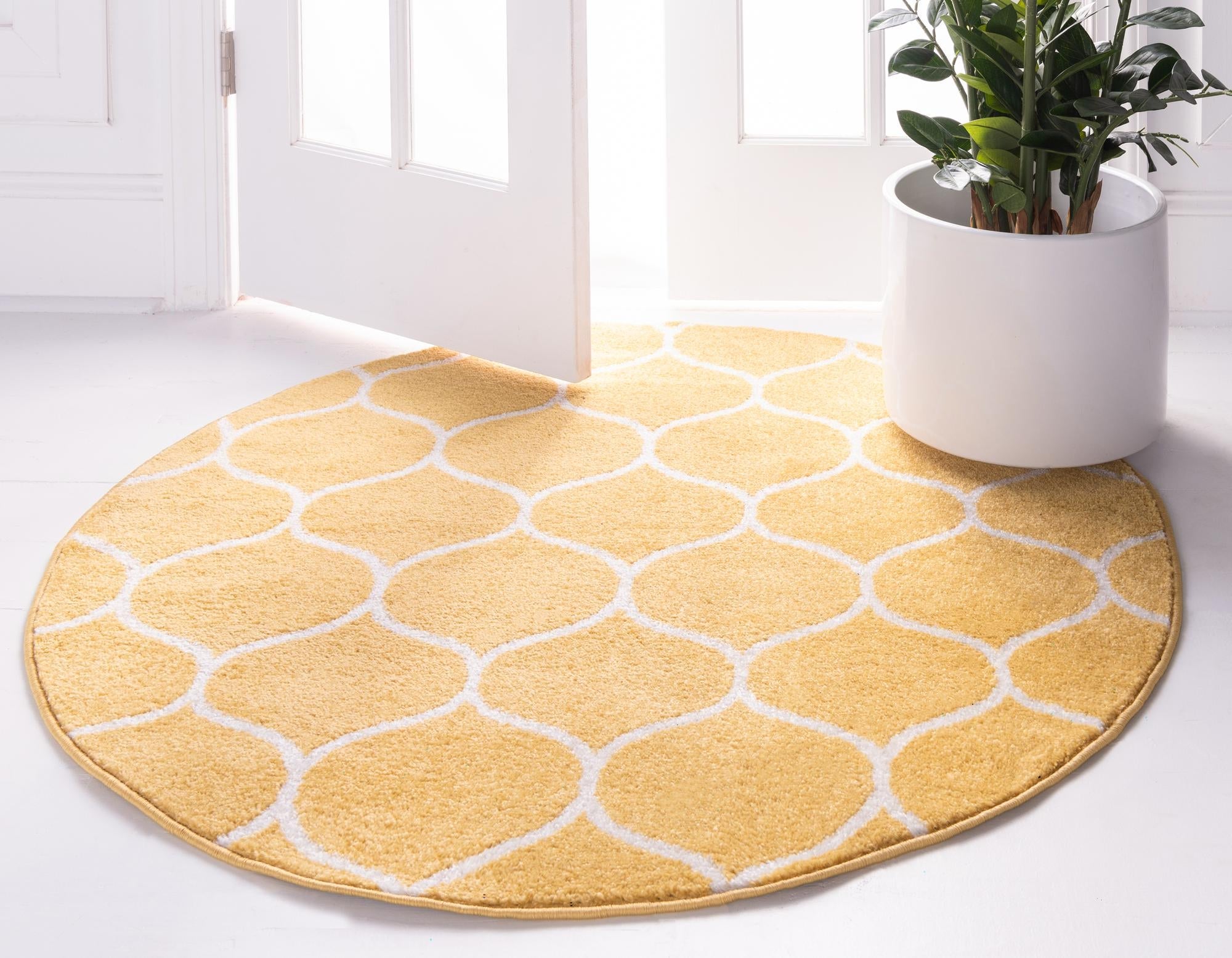 Trellis Mosaic Collection Area Rug -  Pergolatown (Yellow)