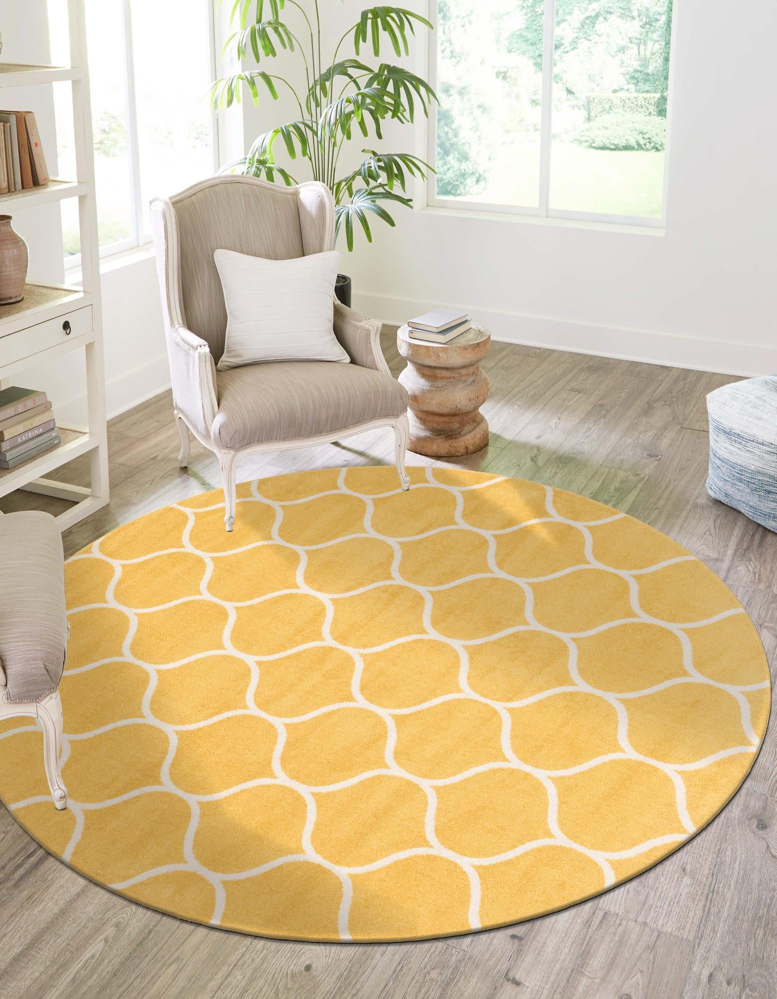 Trellis Mosaic Collection Area Rug -  Pergolatown (Yellow)