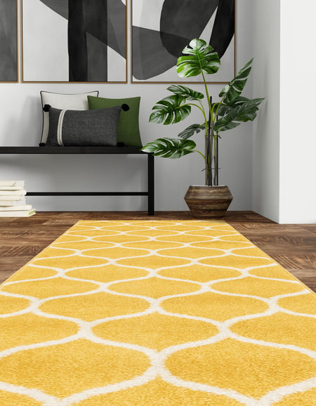 Trellis Mosaic Collection Area Rug -  Pergolatown (Yellow)