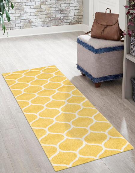 Trellis Mosaic Collection Area Rug -  Pergolatown (Yellow)